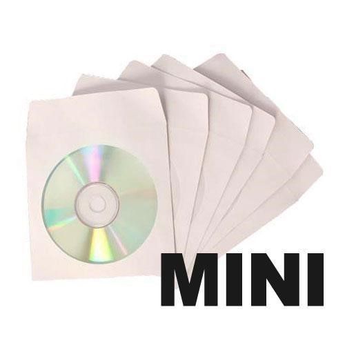 100 pcs Mini CD DVD Window Paper Bag Flap Sleeves Case Cover Envelopes DF