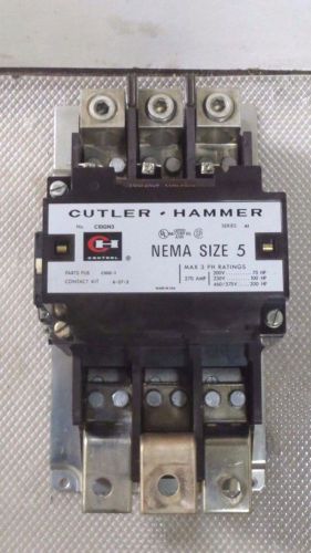 CUTLER HAMMER NEMA SIZE 5 CONTACTOR 270 AMP 600 VAC 200 HP 120V COIL MOD: C10GN3