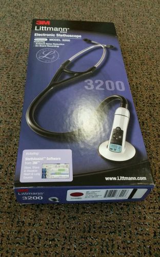 3M Littmann 3200 Electronic Stethoscope BURGUNDY #3200BD Bluetooth/Software NEW