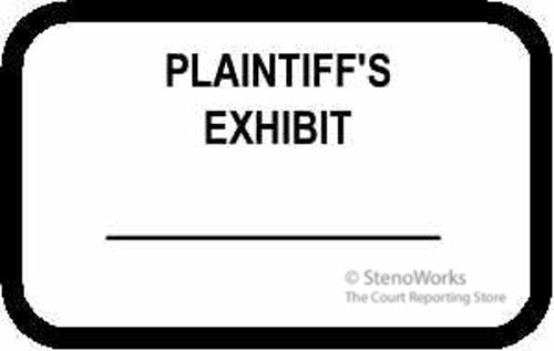 PLAINTIFF&#039;S EXHIBIT Labels Stickers White  492 per pack.