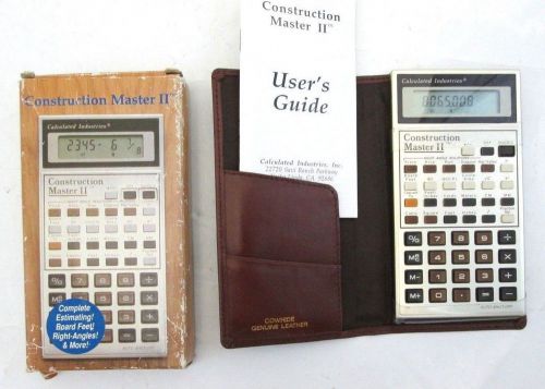 Construction Master II Calculator, User&#039;s guide, leather Case &amp; Box - Mint Cond.