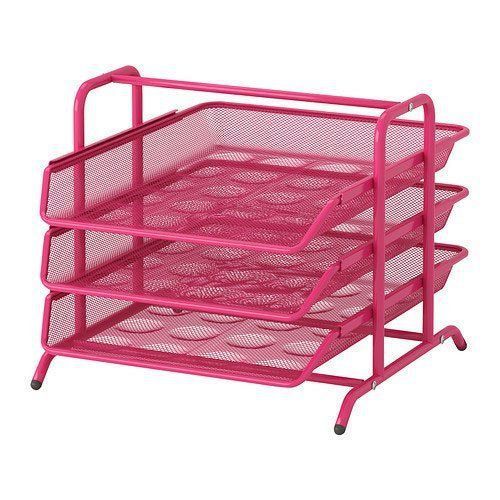 Ikea Steel Letter Tray, Pink