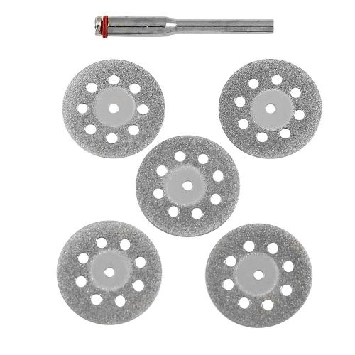 Dekton 5 Piece Vented Diamond Tipped Cutting Disc Set 3.1mm Mandrel