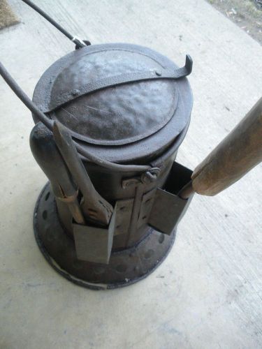 3 vintage Copper Tipped Irons with Tinners Furnace