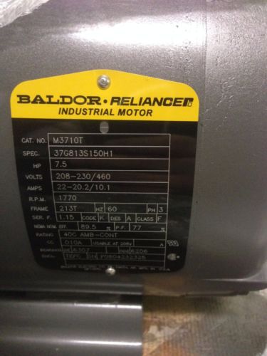 Baldor reliance industrial motor 7.5 hp for sale