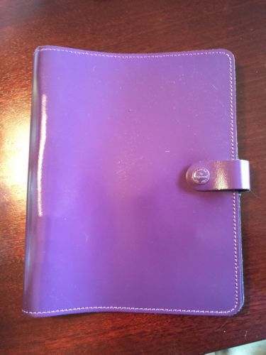 Filofax The Original A5 Patent Purple Leather Organizer Agenda