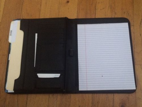 LEATHER Medium NOTEPAD HOLDER IN Black Saddleback Quality Look At Photos