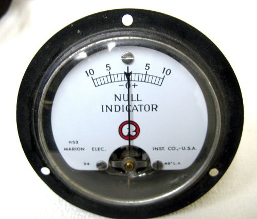 Null Indicator Panel Meter Made By Marion Elect  **SEALED**  -10uA  0  +10uA