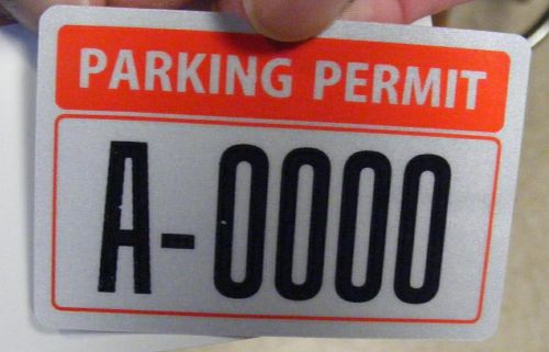 450 Parking Permit Labels Numbered Sequential A 0000 to A 0449 Windshield Style
