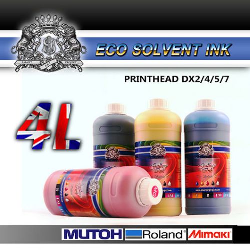 4 Liters NEW Eco Solvent ink for Roland Mimaki Mutoh  CMYK Epson DX2/4/5/7