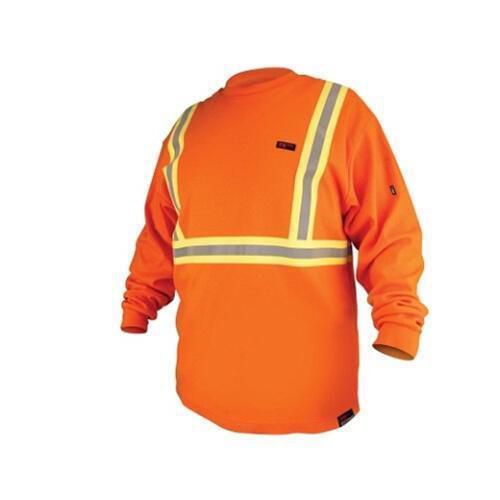 ORANGE REVCO FTL6-ORA-RTT FR COTTON WITH REF. TAPE LONG SLEEVE T-Shirt MENS LRG.