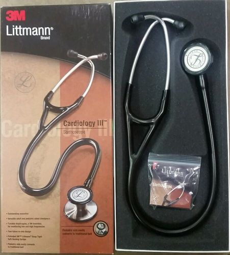 3m littmann cardiology iii stethoscope, black tube, 27 inch, 3128 for sale