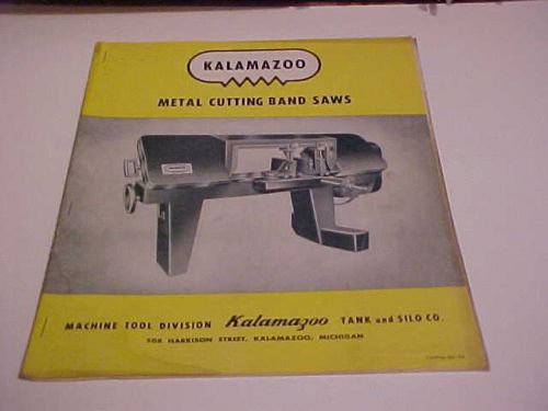 CA. 1953 KALAMAZOO METAL CUTTING BAND SAWS CATALOG NO. 54 &amp; PARTS LIST