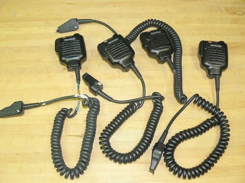 4 KENWOOD KMC-25 RUGGED SPEAKER-MICROPHONES UNTESTED FOR PARTS OR REPAIR