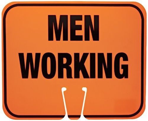 Cortina 03-550-MW EZ-IMS ABS Plastic Cone Sign, Legend &#034;MEN WORKING&#034;, 11&#034; Width