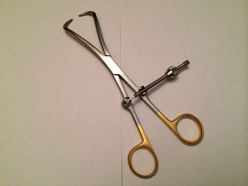 OR Grade Bone Reduction Forceps W/Fixation Screw 8.25&#034; Gold Orthopedic Instrum