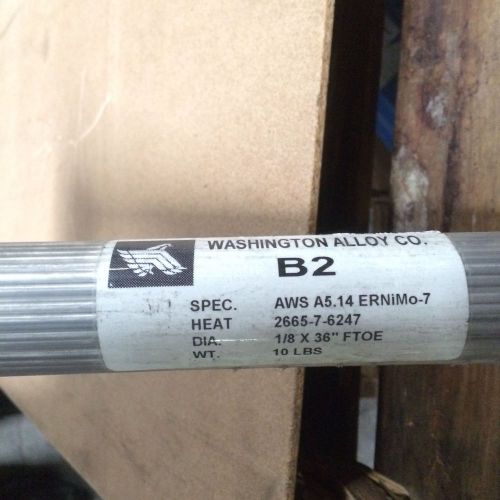 Washington Alloys B-2 Hastelloy ERNiMo-7 1/8&#034; x 36&#034; TIG WIRE 10lbs