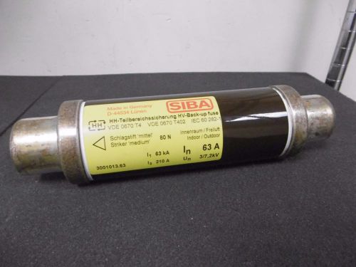 New Siba 3001013.63 AC 3/7,2kV 6,3A VDE 0670 T402 HV Back-Up Fuse