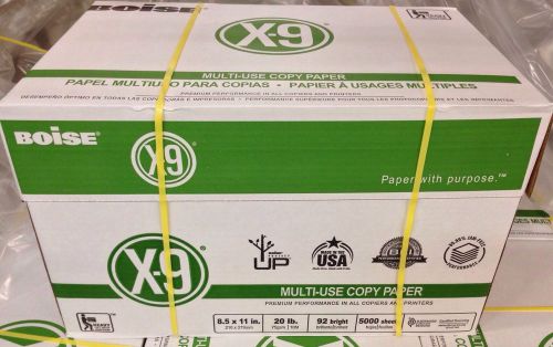 Boise White Paper 92 Bright 8.5 x11 50 Reams 5 cases New 25000 Sheets 20lb X-9