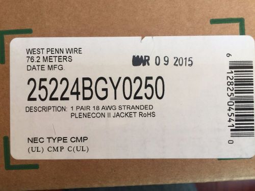 WEST PENN WIRE 25224B  18/2 Stranded copper conductors, unshielded w/ jacket