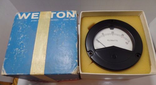 Weston New Old Stock Mod# 2531 Kilowatts Panel Meter Ruggedized 3.5&#034;dia Boxed