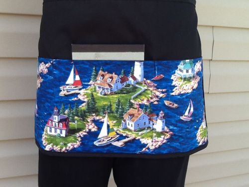 Black Lighthouse  server waitress waist apron 3 pocket restaurant Classyaprons