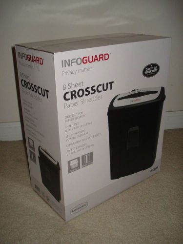 InfoGuard 8-Sheet Cross-Cut Shredder with Pullout Bin Model# NX80P Brand NEW