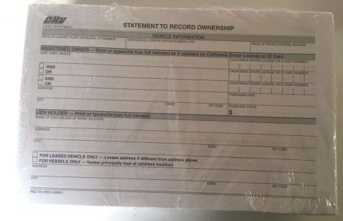 STATEMENT TO RECORD OWNERSHIP/STATEMENT OF ERROR ERASURE - DMV FORM 101