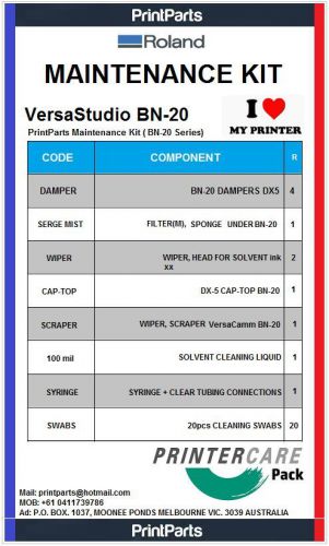 Roland bn-20 maintenance kit solvent printers for sale