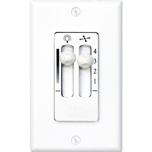 Progress lighting p2630-30 4-speed fan wall control with full-range light dimmer for sale