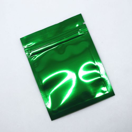 7.5x10cm glossy flat cyan mylar zip lock bags aluminum foil pouches food grade for sale