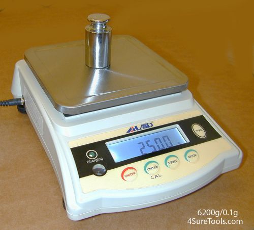 6200g x 0.1g 4Sure GX6200 Pro Laboratory Industrial Jewlery Scale 120V + Battery