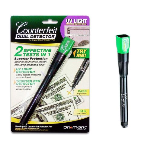 DriMark Smart Money Counterfeit Detector Pen with Reusable UV Led Light 351UVB