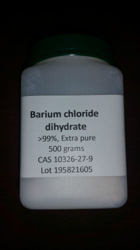 Barium chloride dihydrate, 99%, Extra pure, 500 gm
