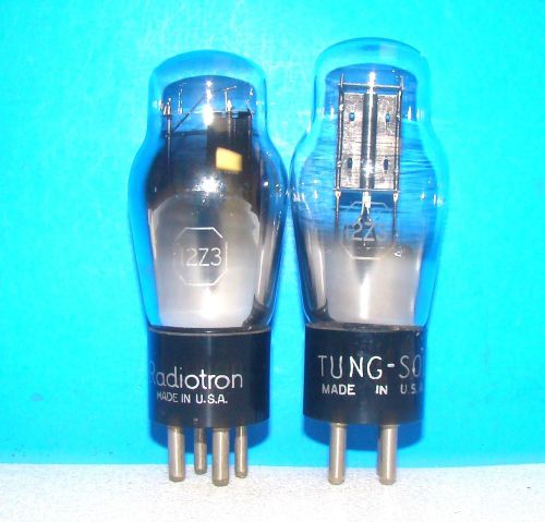 No 12Z3 type radio amplifier vacuum tubes 2 valves vintage tested ST shape 12Z3