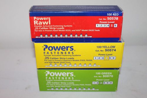 Powers fasteners .25 caliber strip loads #50570, 50574, 50578 for sale