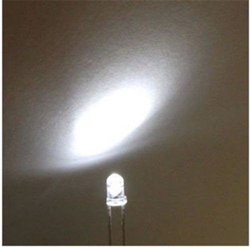 100pcs 3MM white color white light highlight led light