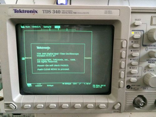 Working TEKTRONIX TDS340 100MHz 500MSa/s OSCILLOSCOPE; Freshly calibrated @BIN