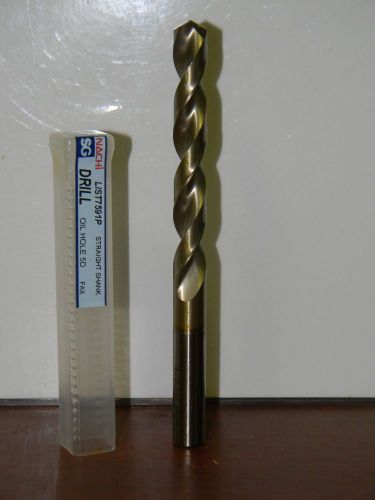 Nachi 7591P 1/2&#034; Oil Hole 5D Fax Straight Shank Powder Metal SG Coated Drill