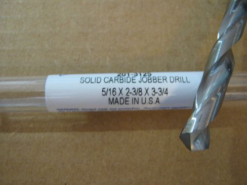 5/16&#034; (.3125) JOBBER (STD) CARBIDE 25 deg HELIX 118 deg SPLIT PT DRILL &#034;NEW&#034;