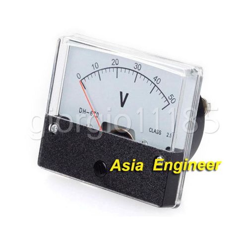 2pcs Rectangle Analog Volt Panel Meter Gauge DC 50V