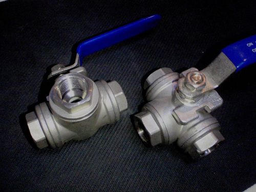 STAINLESS 3 WAY  BALL VALVE 1/2&#034; NPT REDUCED PORT  L BV-3WYL-050