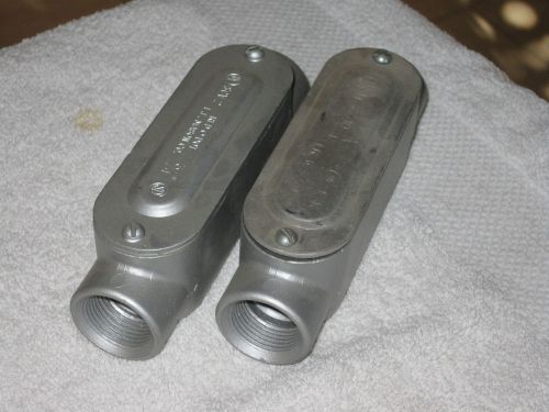 (2) TYPE C CONDUIT BODY 3/4&#034; REDODOT COVER / GASKET ALUMINUM