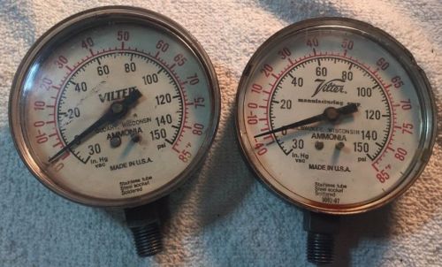 Vilter Ammonia Refrigeration 3.5&#034; Temp Pressure Gauges Gauge Lot NH3 30&#034;-150 PSI