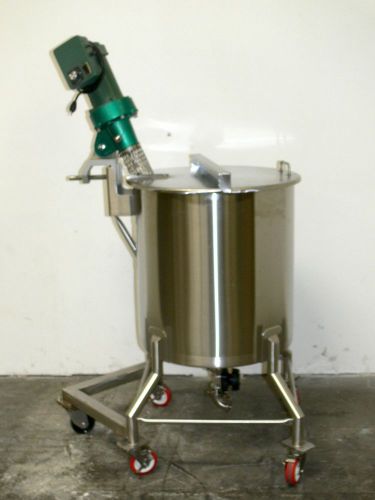 40 gallon portable mixing tank  1/4 hp lightning mixer, cone bottom w/ valve for sale