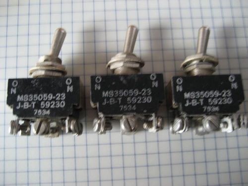 3pcs Vintage  Toggle Switch MS35059-23  DPDT