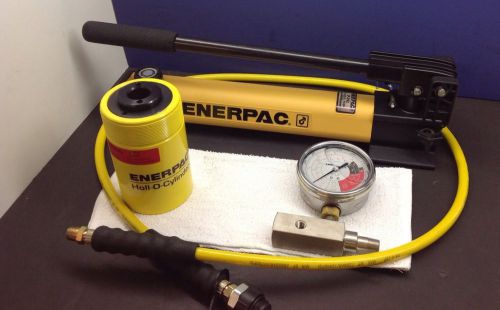 Enerpac sch202h hydraulic hollow cylinder/pump set rch-202 p392 pump nice! for sale