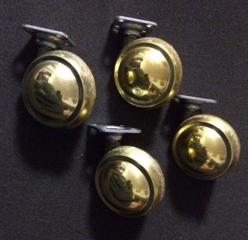 Lot of 4 vintage shepard round ball 2-1/2&#034; swivel brass casters mid century for sale