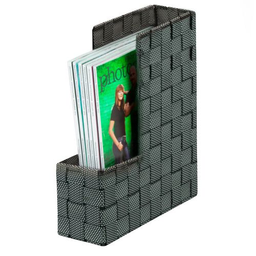 Honey Can Do Woven Magazine File (Pack of 3) Black/White