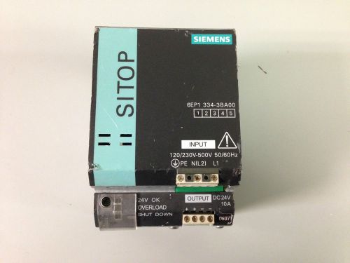 6EP1334-3BA00 Siemens SITOP Power supply  output 24VDC/10A, input 120V/230-500V